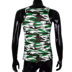 Camiseta sin Mangas Deportiva para Hombre con Estampado de Camuflaje Personalizado por Sublimación, Camiseta Deportiva para Correr, Camiseta sin Mangas para Fitness, Hecha en Bangladés - Product Image 2