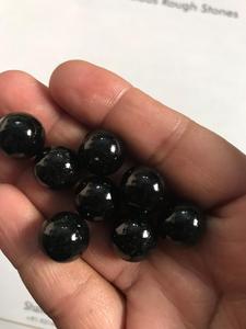 Natural Black <b>Tourmaline</b> Undrilled Smooth Round Beads - Product Image 4