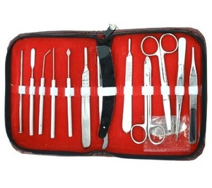Ensemble d'instruments chirurgicaux médicaux en acier inoxydable, ensemble d'instruments hospitaliers avec étui en cuir - Product Image 1