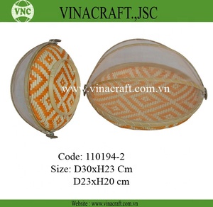 Cesta de bambú colorida para Pascua, cesta de bambú plegable para frutas de Vietnam con cubierta de red blanca. - Product Image 4