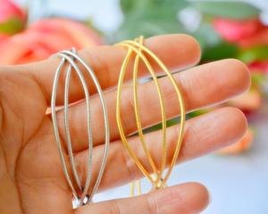 Elegant Unisex Petite Wrap Cuff for <b>Bracelet</b> in Gold or <b>Silver</b> <b>Thin</b> Wire Metal Fashion Accessory - Product Image 1