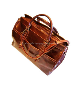 Bolsa de Viaje Unisex de Cuero Genuino de Alta Calidad, Ecológica, con Tamaño y Logotipo Personalizables - Product Image 1