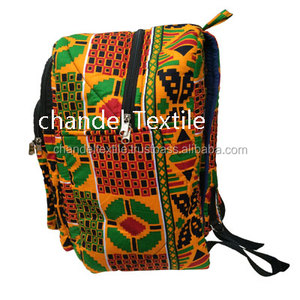 Kente-mochila Africana estampada para libros, bolso de mapa de África hecho a mano, de algodón, monedero, mochila - Product Image 4