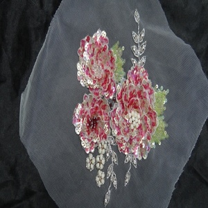 ดอกไม้ที่ทำด้วยมือการออกแบบแพทช์ผ้าสำหรับชุดแต่งงาน - Product Image 5