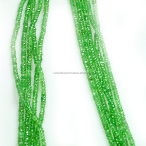 Piedras preciosas de piedra natural de 2mm facetadas pequeñas cuentas redondas de peridoto verde para la fabricación de joyas piedras curativas certificadas por terceros - Product Image 3