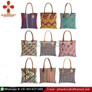 Wholesale <b>Vintage</b> Kantha <b>Tote</b> <b>Bags</b> Sari Kantha Handbag - Product Image 2