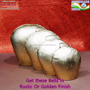 Cloche à vache en métal rustique artisanale |   Cloche suspendue en laiton vintage pour la maison, le jardin, le mur et la décoration spirituelle - Product Image 6