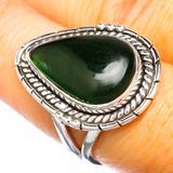 เนฟไฟรต์หยกพลอยแหวนวินเทจแฮนด์เมด 925 เงินสเตอร์ลิงขนาดใหญ่ทุกขนาดของขวัญวันเกิดสําหรับเธอ - Product Image 2