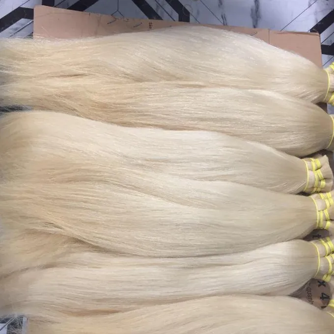 Blonde cambodia hair extension human hair from vn hair company