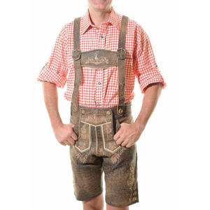 2026 Nueva llegada: Cómodos pantalones cortos tradicionales bávaros alemanes de cuero encerado industrial de la marca ISONZ - Product Image 1