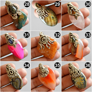 Crystal Pendant Natural Polymer Clay Stone Pendant Semi Precious Gemstone Wholesale Pendant Stone Necklace - Product Image 4