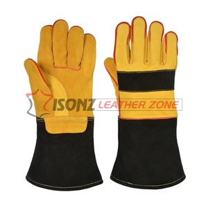 Gants de soudage TIG en cuir de vachette suédé ISONZ Leather Zone, paume renforcée, épaisseur 1,2 mm, sans silicone, sans latex, pour barbecue/MIG/TIG - Product Image 1