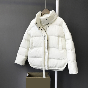 เสื้อแจ็คเก็ตผ้าฝ้ายสีขาวสำหรับผู้หญิง,เสื้อแจ็คเก็ตผ้านวมมีซิปแฟชั่นทำจากโพลีเอสเตอร์ตามสั่งสำหรับผู้หญิง - Product Image 4