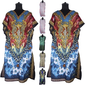 Bollywood estilo Kaftan largo bloque de mano impreso Kaftan hecho a mano caftán indio Abaya Kaftan caftan árabe Jalabiya Dubai moda - Product Image 1