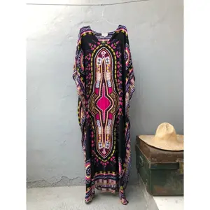 Robe caftan à paillettes, vêtement de travail à demi-manches, en coton confortable, de style indien, avec impression numérique, nouvelle collection - Product Image 1