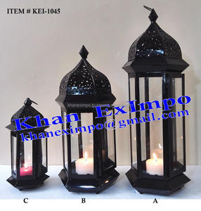 Mini bougeoir en verre de fer marocain lanternes de mariage de décor à la maison de luxe pour Noël en métal Durable - Product Image 6