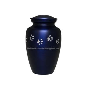Urnes de cendres de crémation pour animaux de compagnie gravées de patte de couleur marron en laiton pour les cendres funéraires de chiens et de chats par le fabricant indien - Product Image 6
