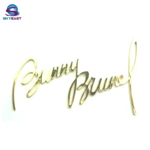Special Customized Shiny Gold Carved Signature Style Metal Nameplates