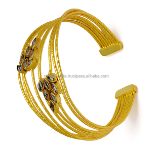 บุษราคัมสีน้ำเงิน925กำไลเงินสเตอร์ลิงชุบทองและโรสโกลด์คู่รักทันสมัยและรูปแบบตัวเลขสำหรับของขวัญและงานหมั้น - Product Image 5