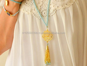 Colgante islámico Maashallah con piedra de ágata Material de joyería de latón - Product Image 2
