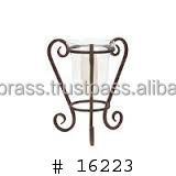 แก้วใสตกแต่งพร้อมขาตั้งโลหะเหล็กดัดสีดำเชิงเทียนโลหะ - Product Image 2