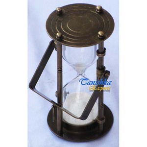 Vente en gros nautique laiton Antique Maritime Sandtimer 5 minutes maison cuisine cuisine sablier décor de bureau article cadeau - Product Image 2