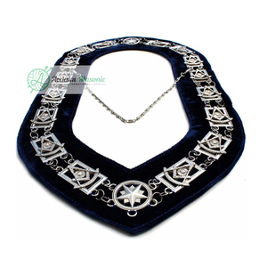 สร้อยคอโซ่ขนาดใหญ่สไตล์ Masonic ทำจากโลหะสีทองตกแต่งด้วยพลอยเทียมและใช้เทคนิคการชุบตราสัญลักษณ์เย็บติด - Product Image 5