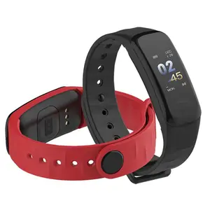 2019 C1 Plus pantalla a Color pulsera inteligente presión F1 banda inteligente Monitor de ritmo cardíaco rastreador de ejercicios del deporte de la pulsera