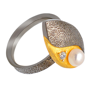 แหวนเงินสเตอร์ลิงประดับมุก925แหวนรูปลูกแพร์อัญมณี CZ แหวนทองโรเดียมชุบแหวนแฟชั่นสำหรับงานแต่งงานงานหมั้น - Product Image 3