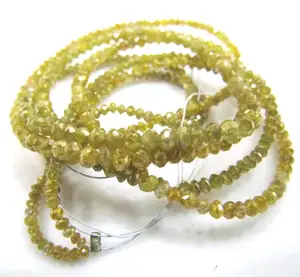 Perles jaunes à facettes, collier étoilé au prix bas fabricant, brins de perles à facettes de l'inde