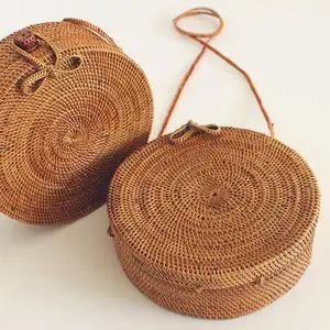 ホットバリ織り籐ビーチバッグバッグラウンドインドネシア手作り工芸品卸売