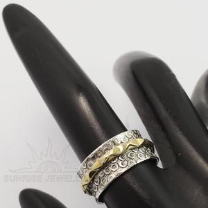 2มิลลิเมตร,9มิลลิเมตรกว้างวงแหวนปั่นเลือกทุกขนาด925ของแข็งเงินสเตอร์ลิงและทองเหลือง - Product Image 2