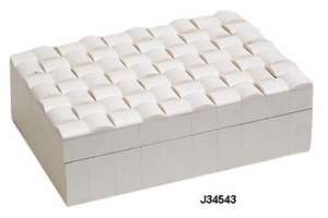 Caja de Incrustaciones de Hueso con Líneas Horizontales Blancas y Negras, Organizador de Joyas de Regalo Novedoso en Todos los Tamaños y Colores - Product Image 4