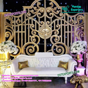 Marco de puerta de escenario para boda antigua, Panel de fibra para boda, con aspecto metálico, Rajawada - Product Image 5
