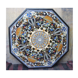 Indian <b>Marble</b> Inlay Design Octagonal Shape <b>Table</b> <b>Top</b> For Home Decor - Product Image 1