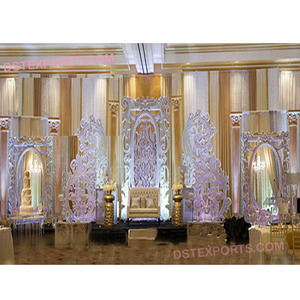 Panneaux décoratifs d'arrière-plan de mariage, panneau plat en Fiber d'arrière-plan pour décorations élégantes de scène de mariage - Product Image 1