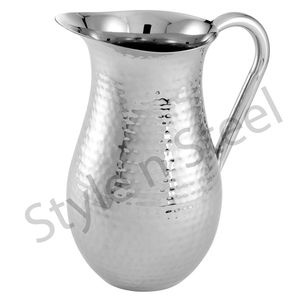 Pichet à eau en diamant martelé en acier inoxydable classique à paroi unique, pichet à eau en acier inoxydable au prix de gros - Product Image 1