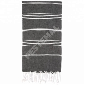 Serviettes de plage Jacquard de luxe personnalisées, 50 pièces, serviette de bain mtb, sarong de hamac, rayures en coton biologique, enveloppante de Spa - Product Image 1