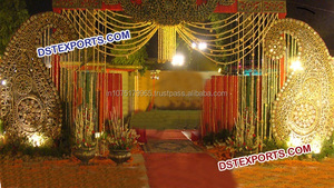 Accesorios de decoración de escenario de boda Paisleys tallados en fibra para decoración de escenario Decoraciones de aspecto moderno para Mehandi Set Decoración de boda - Product Image 6