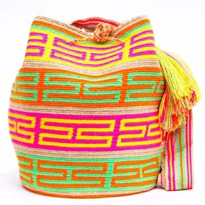 Wayuu המוצ 'ילה תיק בעבודת יד בקולומביה קיץ תיק