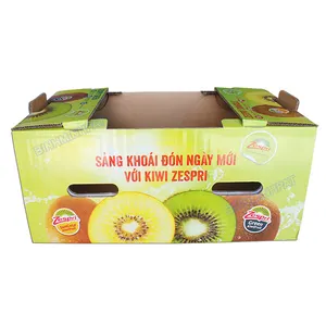 Kiwi Verpakking Golfkarton Doos Enkele Muur Fruit Verzending Doos Met Gestanst Handgrepen Vruchten