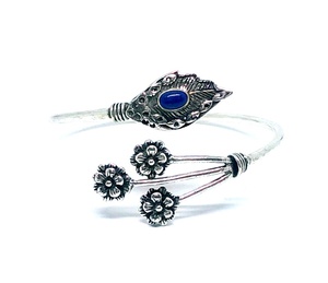 Venta al por mayor de moda ajustable plata lapislázuli brazalete de plata - Product Image 2
