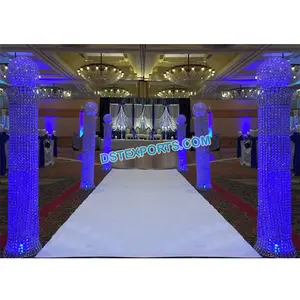 Wedding Aisle Decoration Crystal Column Different Style Wedding Aisle Pillars Decor White Crystal Corridor Aisleway Columns