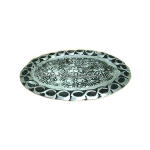 Prix de gros Assiette de service couleur argent Assiette de présentation en métal de qualité supérieure au design attrayant pour restaurant et table à manger à domicile - Product Image 1