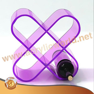 Estante para Vino Acrílico, Horizontal, para 6 Botellas, Diseño Moderno, de Plástico Brillante Rojo, con Niveles - Product Image 2