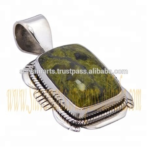 Bijoux en argent Offre Spéciale à la mode solide 925 en argent Sterling Unakite pendentif en pierres précieuses bijoux fins pendentifs et breloques - Product Image 2