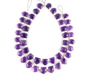 Belle 1 Brin Facettes Pentagone Forme Briolette Perles Naturel Bleu Améthyste Gemme Février Pierre De Naissance En Gros - Product Image 1