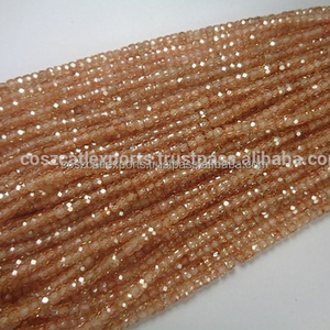 Grès naturel Zircon Micro 3 mm perles à facettes brin lâche perle pierre pour la fabrication de bijoux - Product Image 1