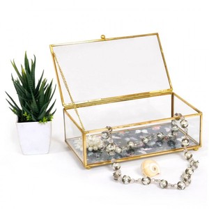 Glass Jewelry Box with Butterfly Pattern, Earrings Display Holder, Storage Organizer - Product Image 1