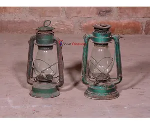 Old Antique Indian Iron Kerosene Lighting Lantern Lamp